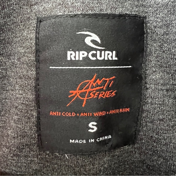 Rip Curl Anti Series Jacket Men's Small Gray Wind & Rain Repellent Full Zip Coat - Picture 10 of 12